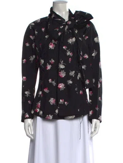 Pre-owned Marc Jacobs 2016 Floral Print Blouse In Black