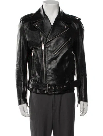 Pre-owned Marc Jacobs 2017 Calf Leather Moto Jacket In Black