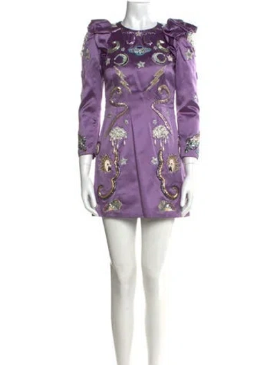 Pre-owned Marc Jacobs 2017 Mini Dress In Purple