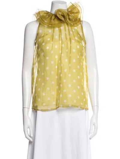 Pre-owned Marc Jacobs 2019 Polka Dot Print Top In Yellow