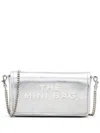 Marc Jacobs Metallic Silver Leather Foldover Bag With Chain-link Strap In Metallic