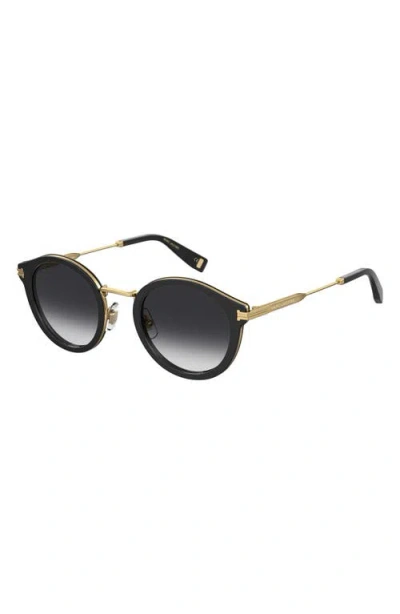 Marc Jacobs 48mm Gradient Round Sunglasses In Black/grey Shaded