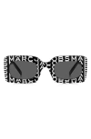 Marc Jacobs 50mm Rectangular Sunglasses In Black White/ Grey