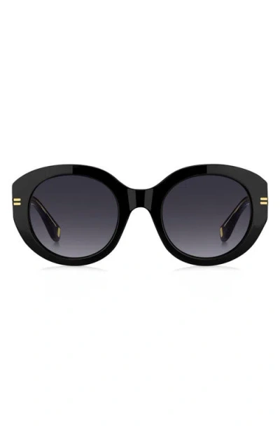 Marc Jacobs 51mm Gradient Oval Sunglasses In Black/dark Grey Sf
