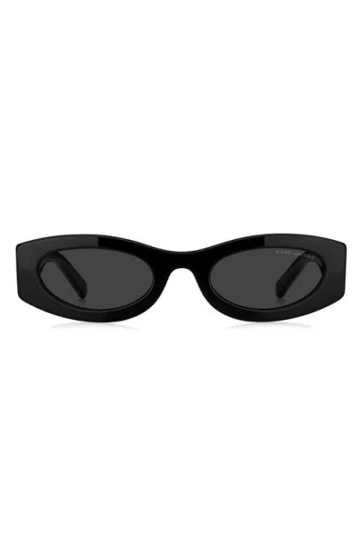 Marc Jacobs 51mm Oval Sunglasses In Black