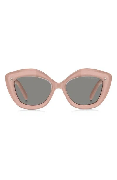 Marc Jacobs 52mm Cat Eye Sunglasses In Crystal Pink/grey