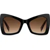 Marc Jacobs 52mm Gradient Butterfly Sunglasses In Black/brown Sf