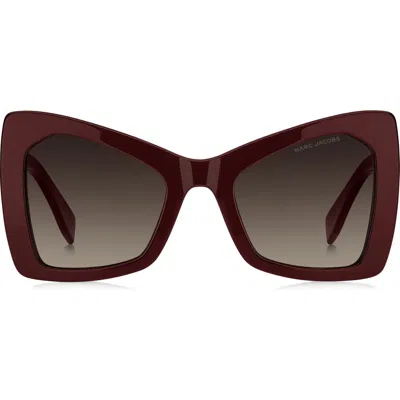 Marc Jacobs 52mm Gradient Butterfly Sunglasses In Burgundy/brown Sf