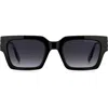 Marc Jacobs 52mm Gradient Rectangular Sunglasses In Black