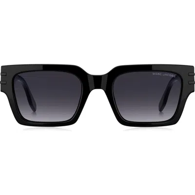 Marc Jacobs 52mm Gradient Rectangular Sunglasses In Black