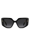 Marc Jacobs 52mm Gradient Square Sunglasses In Black