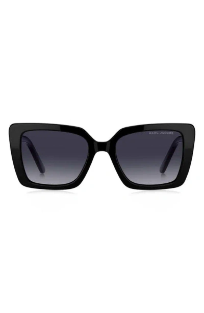 Marc Jacobs 52mm Gradient Square Sunglasses In Black Blue Grey Gradient