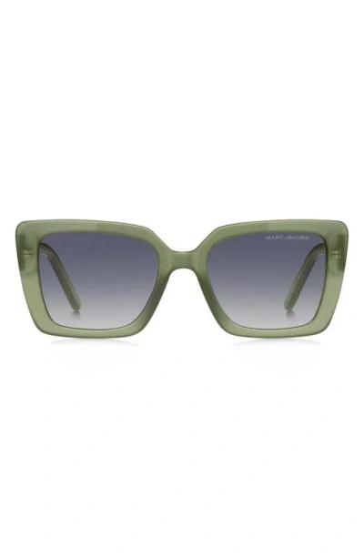 Marc Jacobs 52mm Gradient Square Sunglasses In Green/ Grey Shaded Blue