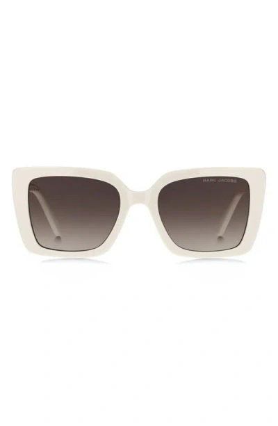 Marc Jacobs 52mm Gradient Square Sunglasses In Ivory Dark Brown Gradient