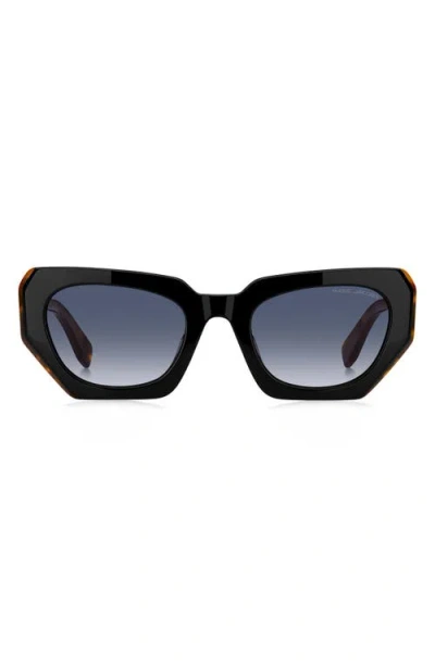 Marc Jacobs 52mm Rectangular Geometric Sunglasses In Black
