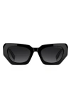 Marc Jacobs 52mm Rectangular Geometric Sunglasses In Black