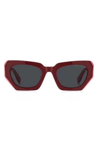 Marc Jacobs 52mm Rectangular Geometric Sunglasses In Gray