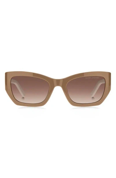Marc Jacobs 53mm Cat Eye Sunglasses In Beige/ Brown Gradient