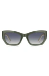 Marc Jacobs 53mm Cat Eye Sunglasses In Green/ Grey Shaded Blue