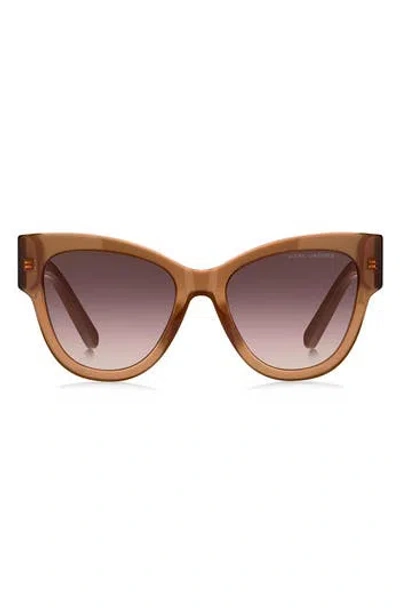 Marc Jacobs 53mm Gradient Cat Eye Sunglasses In Brown