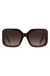Marc Jacobs 53mm Gradient Polarized Square Sunglasses In Brown