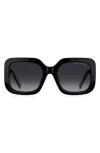 Marc Jacobs 53mm Gradient Polarized Square Sunglasses In Black