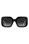 Marc Jacobs 53mm Gradient Polarized Square Sunglasses In Black