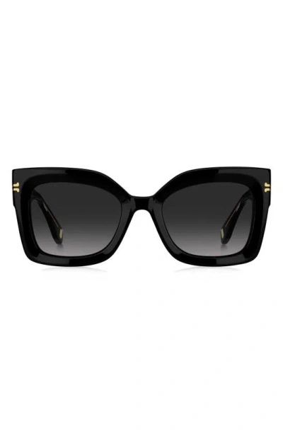 Marc Jacobs 53mm Gradient Polarized Square Sunglasses In Black / Grey Shaded
