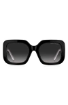 Marc Jacobs 53mm Gradient Square Sunglasses In Black White/grey Shaded
