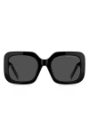 Marc Jacobs 53mm Gradient Polarized Square Sunglasses In Black/grey