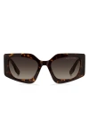 Marc Jacobs 53mm Gradient Rectangular Sunglasses In Brown