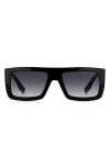 Marc Jacobs 53mm Gradient Rectangular Sunglasses In Black