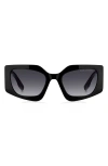 Marc Jacobs 53mm Gradient Rectangular Sunglasses In Black/dark Grey Sf