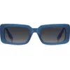 Marc Jacobs 53mm Gradient Rectangular Sunglasses In Metallic