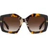 Marc Jacobs Mj 1109s Acetate Rectangle Sunglasses In Havana/brown Sf