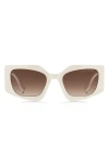 Marc Jacobs 53mm Gradient Rectangular Sunglasses In Ivory/brown Sf