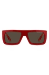 Marc Jacobs 53mm Gradient Rectangular Sunglasses In Red
