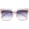 Marc Jacobs 53mm Gradient Rectangular Sunglasses In Pink