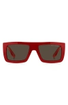 Marc Jacobs 53mm Gradient Rectangular Sunglasses In Red/brown
