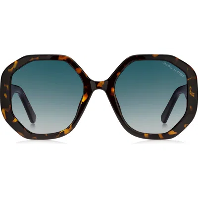 Marc Jacobs 53mm Gradient Round Sunglasses In 0086-08