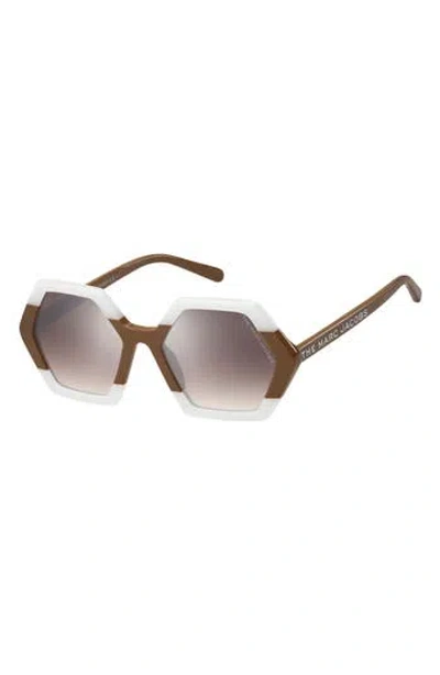 Marc Jacobs 53mm Gradient Round Sunglasses In Brown