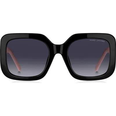 Marc Jacobs 53mm Gradient Square Sunglasses In Black Pink/dark Grey Sf