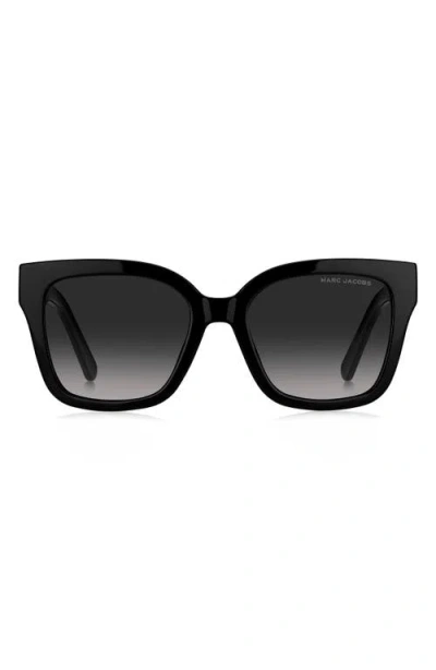Marc Jacobs 53mm Gradient Square Sunglasses In Black