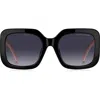 Marc Jacobs 53mm Gradient Square Sunglasses In Black Pink/dark Grey Sf