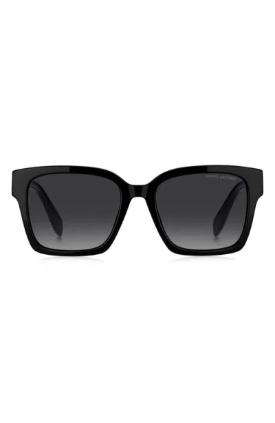 Marc Jacobs 53mm Gradient Square Sunglasses In Black/dark Grey Sf