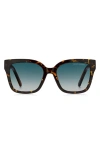 Marc Jacobs Women's 53mm Square Logo Sunglasses In Havana/blue Shaded