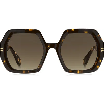 Marc Jacobs 53mm Hex Sunglasses In Havana