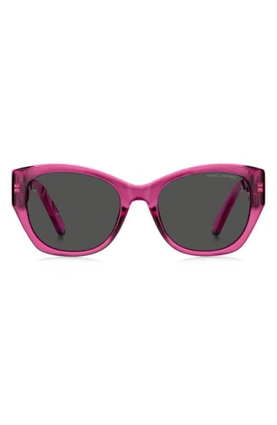 Marc Jacobs 54mm Gradient Cat Eye Sunglasses In Fuchsia/grey