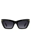 Marc Jacobs 54mm Gradient Rectangular Sunglasses In Black