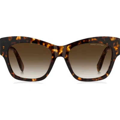 Marc Jacobs 54mm Gradient Rectangular Sunglasses In Brown